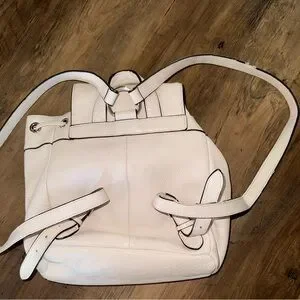 Coach | Bags | Coach Cream Textured Leather Backpack With  display picture 3
